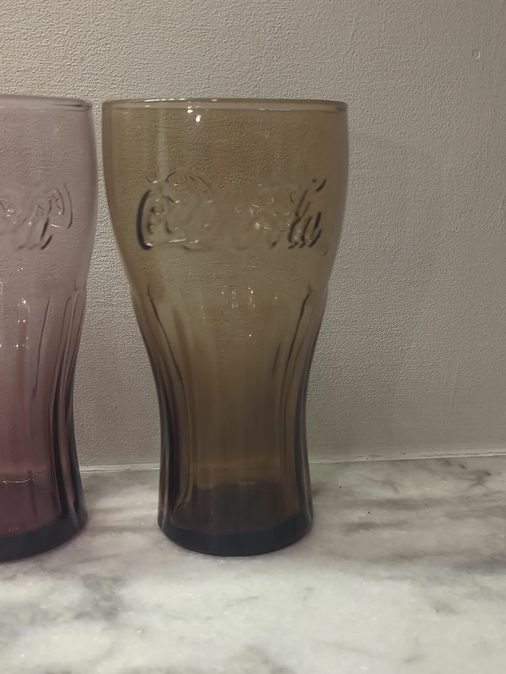 Set of 5 Vintage Multicolored McDonalds Coke Glasses